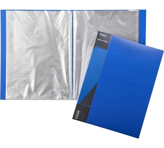 Изображение товара Пластиковая папка Hatber 80 вкладышей А4 корешок 40 мм STANDARD 800 мкм Синяя, 18шт. 039800