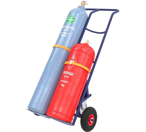 Изображение товара Тележка для баллонов RUSKLAD КП 2 с пневматическими колёсами и системой фиксации баллонов КП 2 пневмо ремень