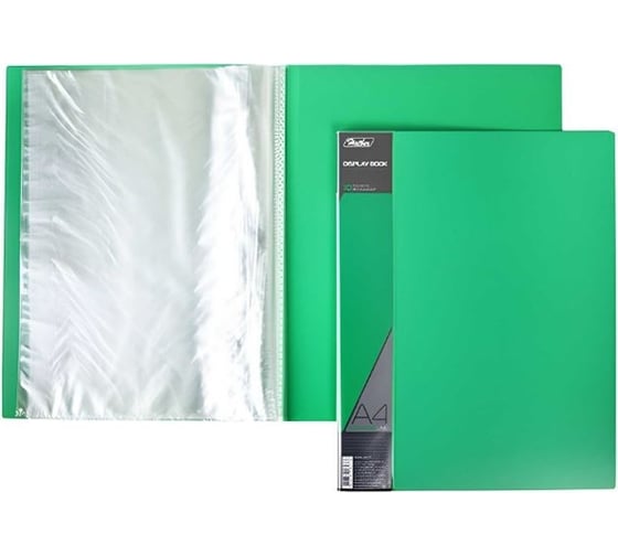 Изображение товара Пластиковая папка Hatber 40 вкладышей А4 корешок 21 мм STANDARD 600 мкм Зеленая, 26шт. 038465