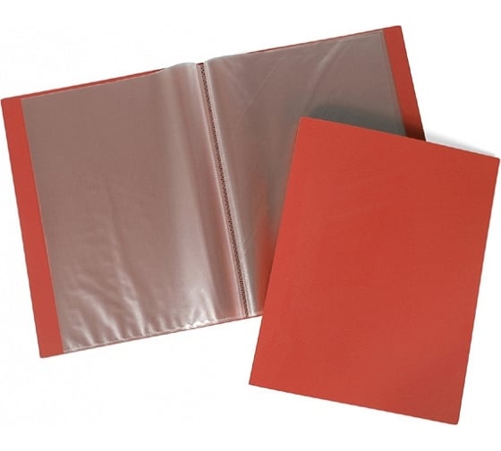 Изображение товара Пластиковая папка Hatber 60 вкладышей А4 корешок 21 мм LINE 500 мкм Красная, 26шт. 037135