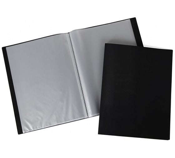 Изображение товара Пластиковая папка Hatber 40 вкладышей А4 корешок 21 мм LINE 500 мкм Черная, 26шт. 036996