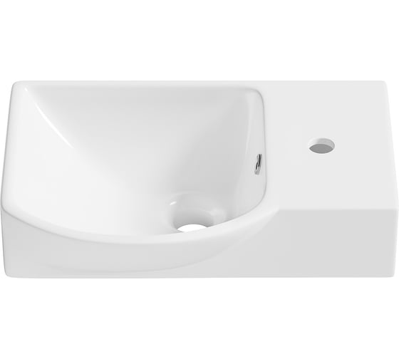 Изображение товара Маленькая раковина в ванную комнату или туалет Wellsee WC Area : подвесная или накладная, ширина умывальника 45 см, цвет глянцевый белый 151807000