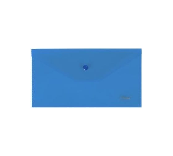 Изображение товара Пластиковая папка-конверт на кнопке Hatber С6 180мкм Синяя 224x119мм 125шт. 032610