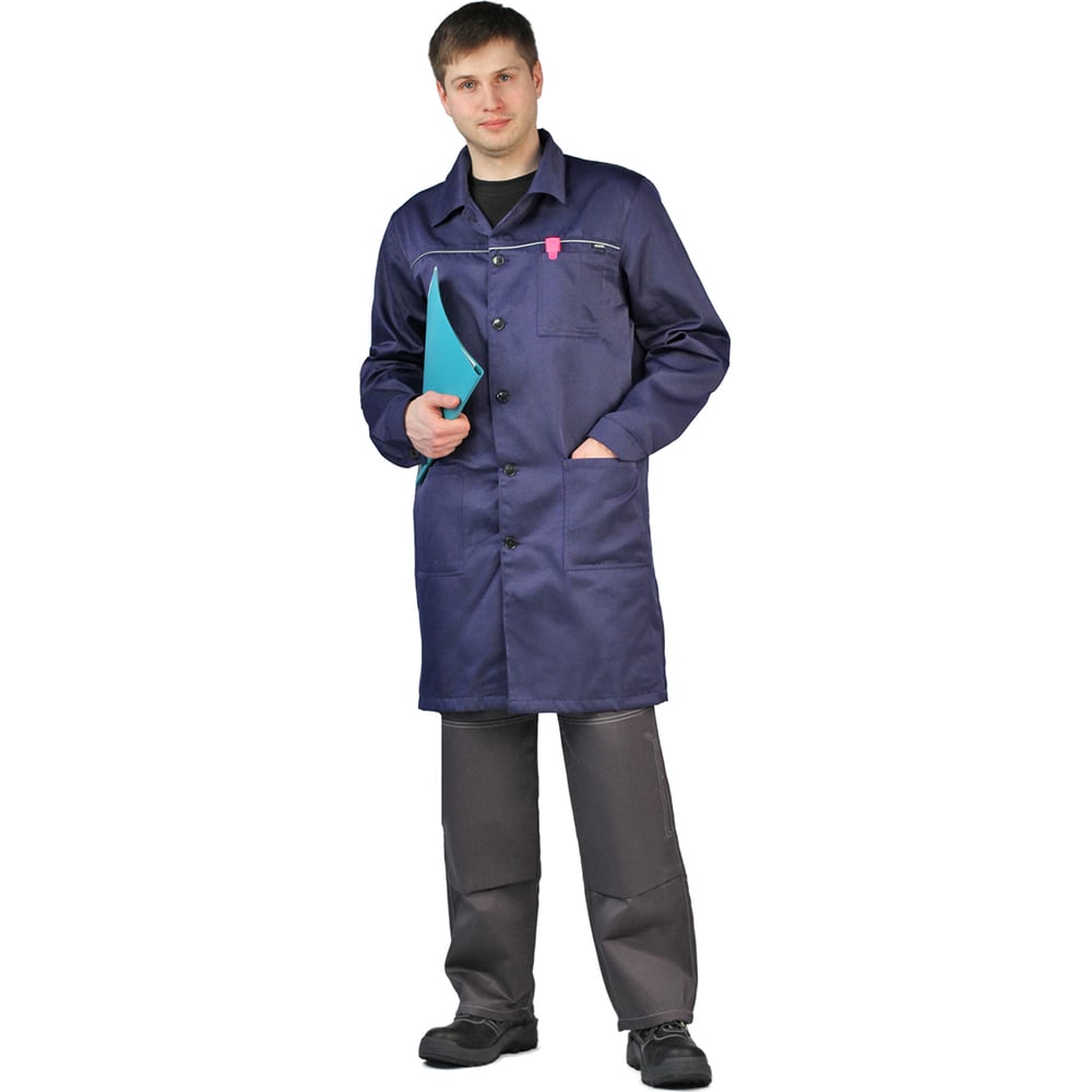 Изображение товара Мужской хлопковый-полиэфирный халат URSUS Валент ХАЛ521-030 52-54, васильковый