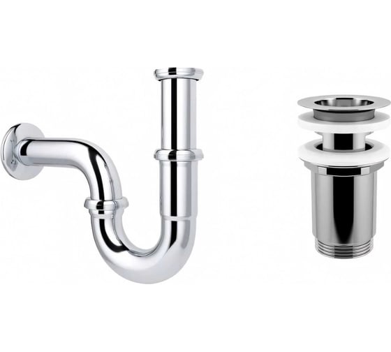 Изображение товара Сифон для раковины с выпуском Wellsee Drainage Systemв наборе 2 в 1 182102004