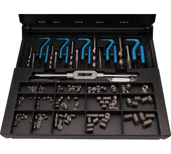 Изображение товара Набор для восстановления резьбы VOLKEL VC80 М5-М12 155 предметов V-Coil V04080