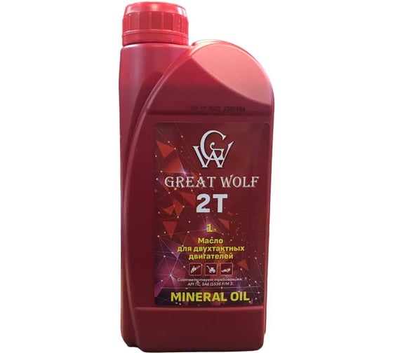Изображение товара Масло для двухтактных двигателей 2t Mineral Oil 1 л Great Wolf GWM-T2/1