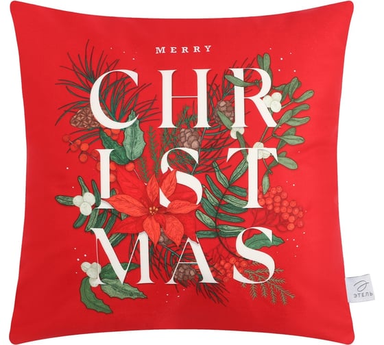 Изображение товара Чехол на подушку Этель Рождество, 40х40 см, 100% полиэстер, велюр 9377239