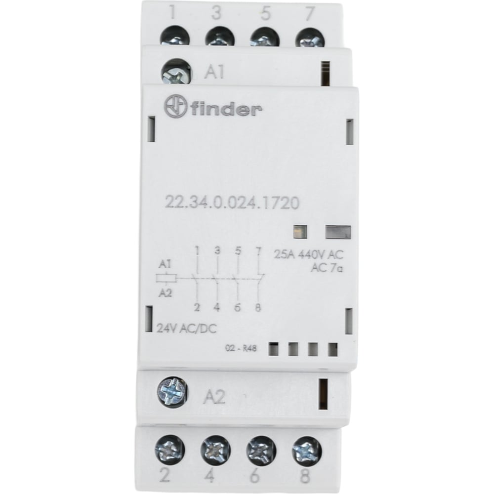 Изображение товара Модульный контактор Finder 3NO 1NC с индикатором и светодиодом для автоматизации