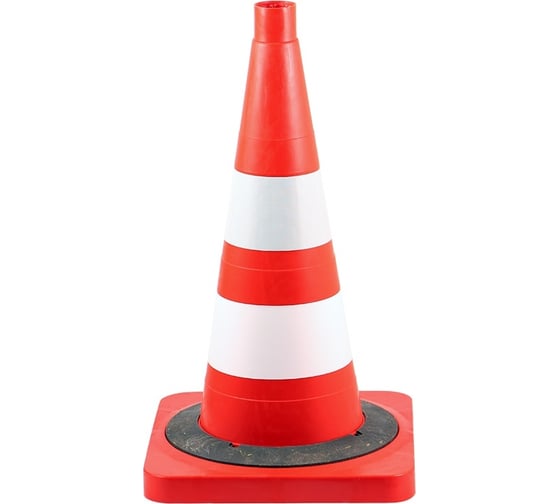 Изображение товара Сигнальный конус, 510 мм, оранжевый, с 2-мя белыми полосами, утяжеленный Протэкт КС-2.4.0-П