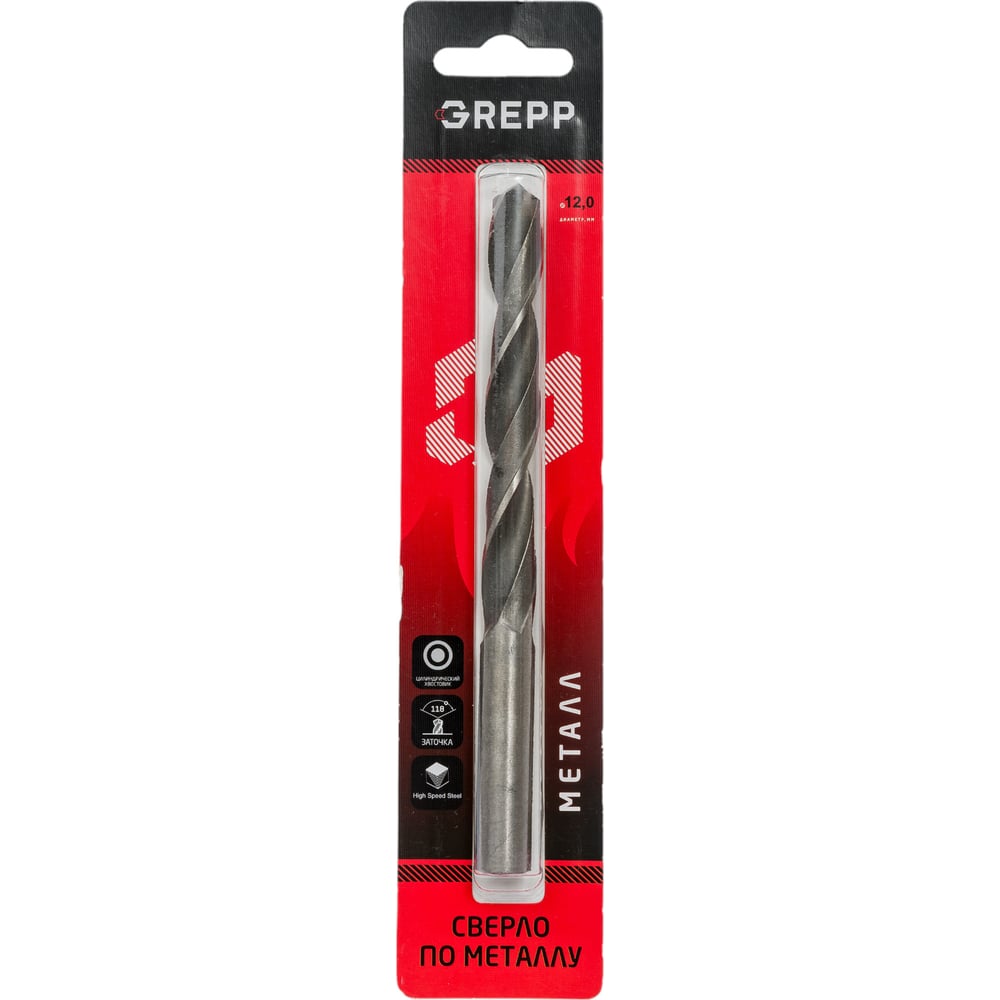 Изображение товара Сверло по металлу закаленное 12 мм Grepp 201-1201