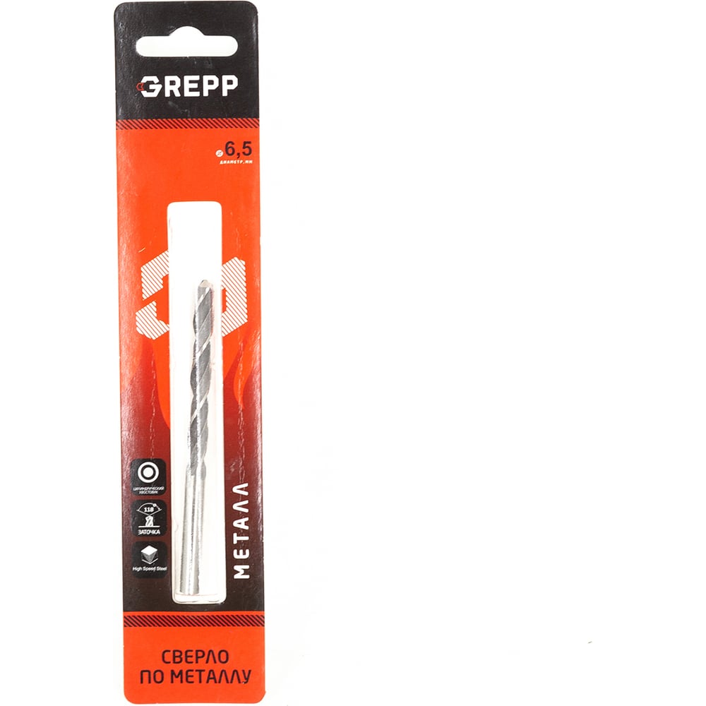 Изображение товара Сверло по металлу закаленное 6.5 мм HSS-R Grepp 201-0651