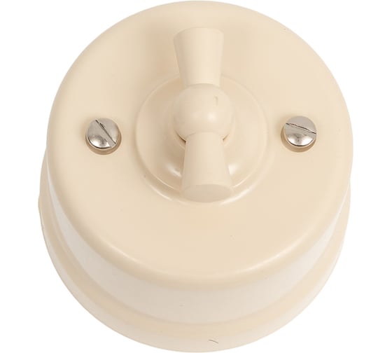 Изображение товара Выключатель Bironi Лизетта одноклавишный проходной пластик цвет Песочное золото B1-201-24