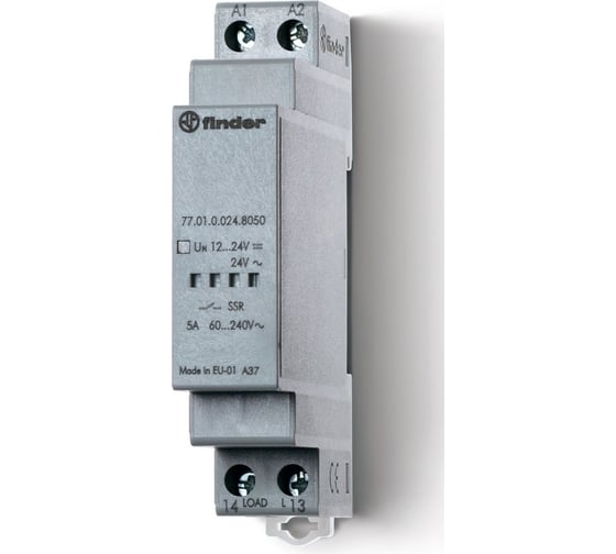 Изображение товара Модульное твердотельное реле FINDER 110-240В AC; выходная цепь 1НО 5А, 60-240В AC, 770182308051