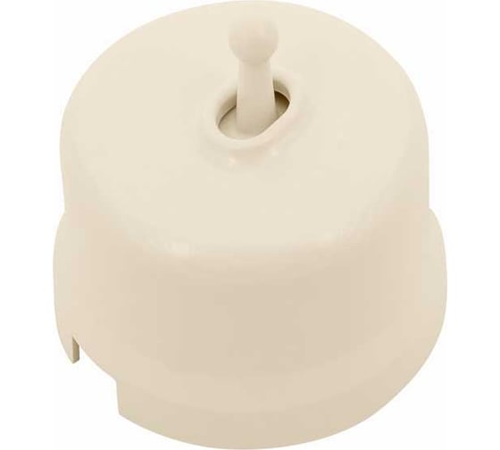 Изображение товара Выключатель Bironi Лизетта одноклавишный (тумблерный) проходной пластик цвет Песочное золото B1-231-24