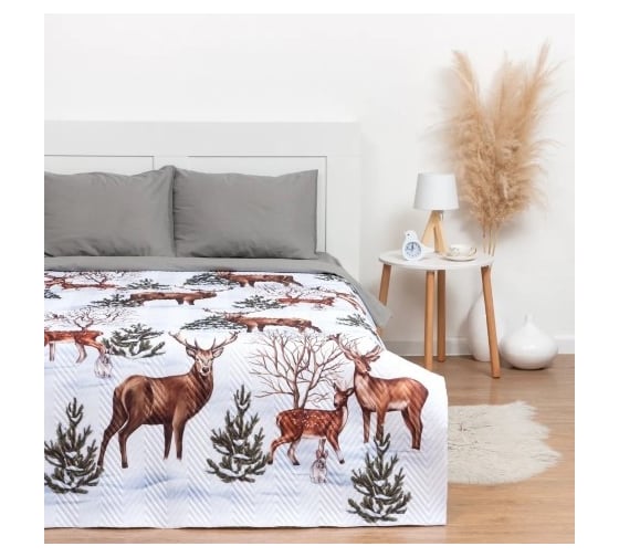 Изображение товара Покрывало Этель 2 спальное Олени, 180x210 см, микрофибра 7787709