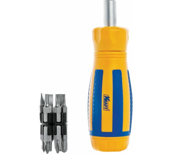 Изображение товара Реверсивная отвертка с битами 12 предметов KRAFT KT 700406