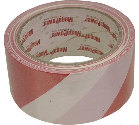 Изображение товара Лента клейкая сигнальная 48мм х 20м красная/белая Megapower 659452