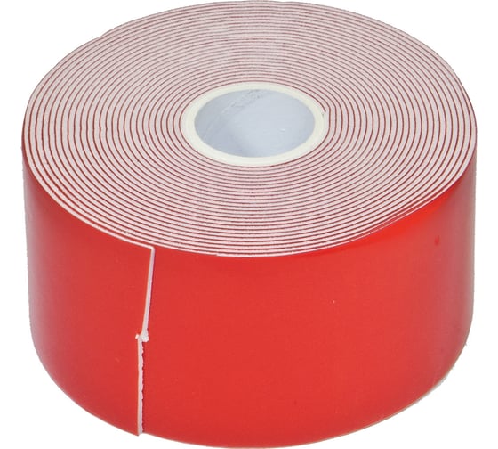 Изображение товара Двусторонняя клейкая лента 50мм х 5м профессиональная красная Megapower 659447