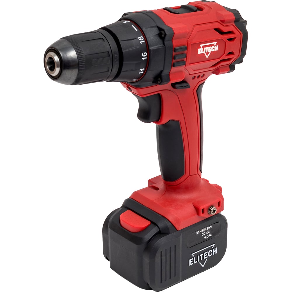 Изображение товара Аккумуляторная дрель ELITECH ДА 12Л2 12В 2x4.0Ач