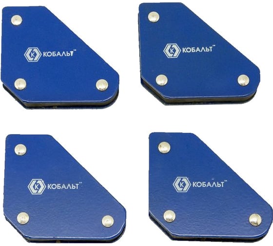 Изображение товара Набор угольников магнитных (4 шт; 58х50 мм; 3 угла; до 4 кг) КОБАЛЬТ 918-276