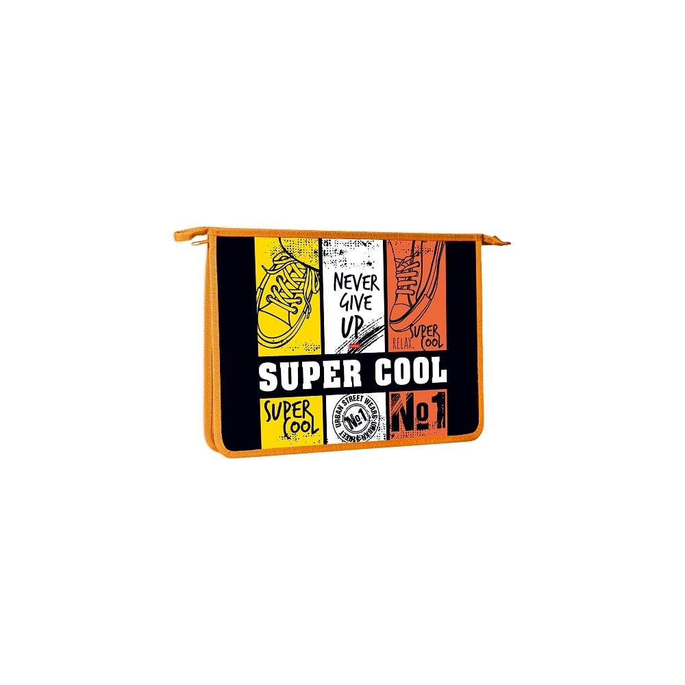 Изображение товара Пластиковая папка для тетрадей Hatber Super Cool на молнии А4 2 отделения