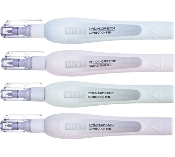 Изображение товара Ручка-корректор Hatber Mist 7 мл, с гибридным наконечником, с колпачком и клипом, 12 шт. 081346