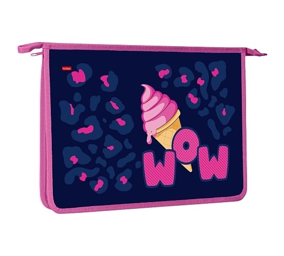 Изображение товара Папка для тетрадей Hatber пластиковая, А4, 245x340x40 мм, на молнии, Вау!, 12 шт. 079271