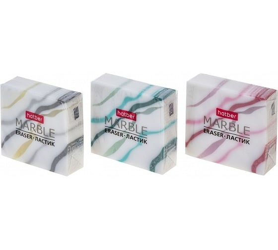 Изображение товара Ластик Hatber PVC, Marble Мрамор, 36 шт. 079553