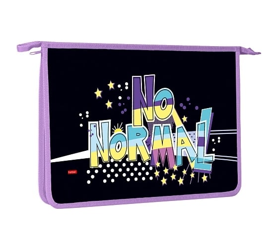 Изображение товара Папка для тетрадей Hatber пластиковая, А4, 2 отделения, 240x340x75 мм, на молнии, No normal, 12 шт. 079280