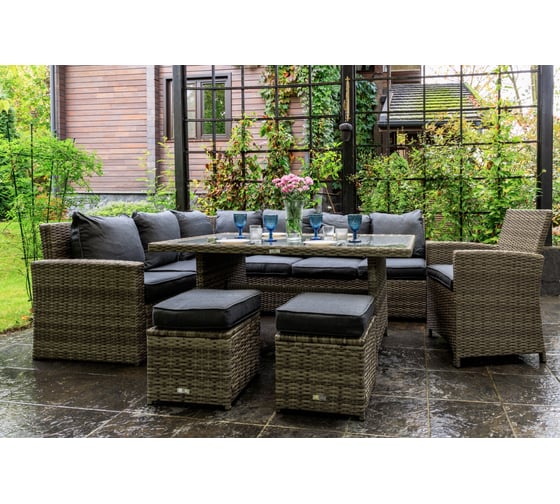 Изображение товара Обеденный комплект Royal Family ZORRO PLUS серый с угловым диваном 999-99-71-71