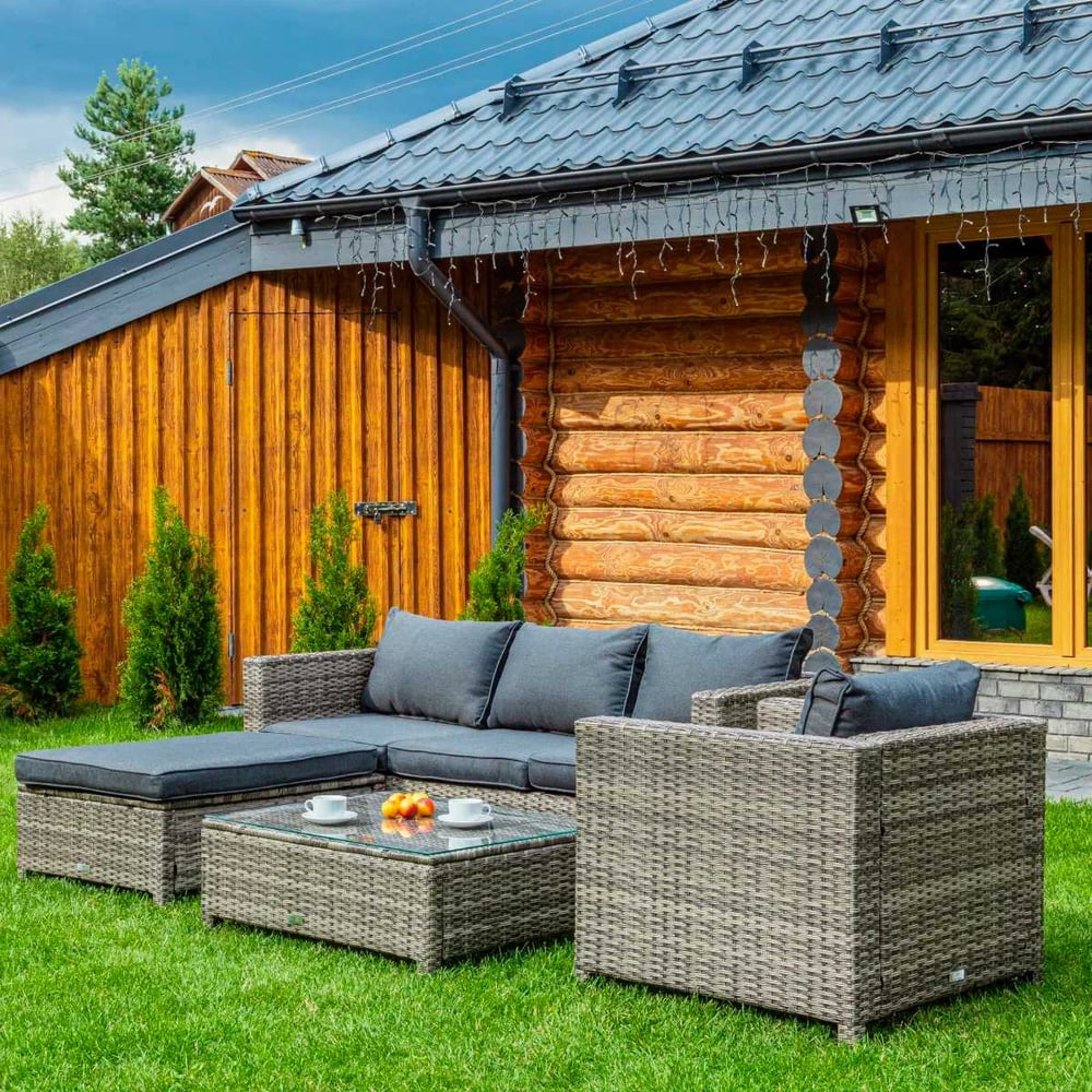 Изображение товара Комплект садовой мебели Royal Family GRAND VICKY из ротанга серый