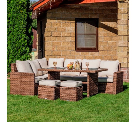 Изображение товара Обеденный комплект Royal Family с угловым диваном ZORRO, коричневый 999-61-21