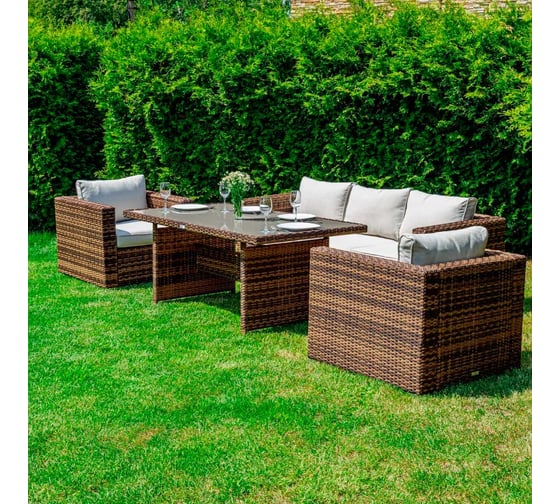 Изображение товара Обеденный комплект садовой мебели Royal Family KARL, коричневый 599-61-21