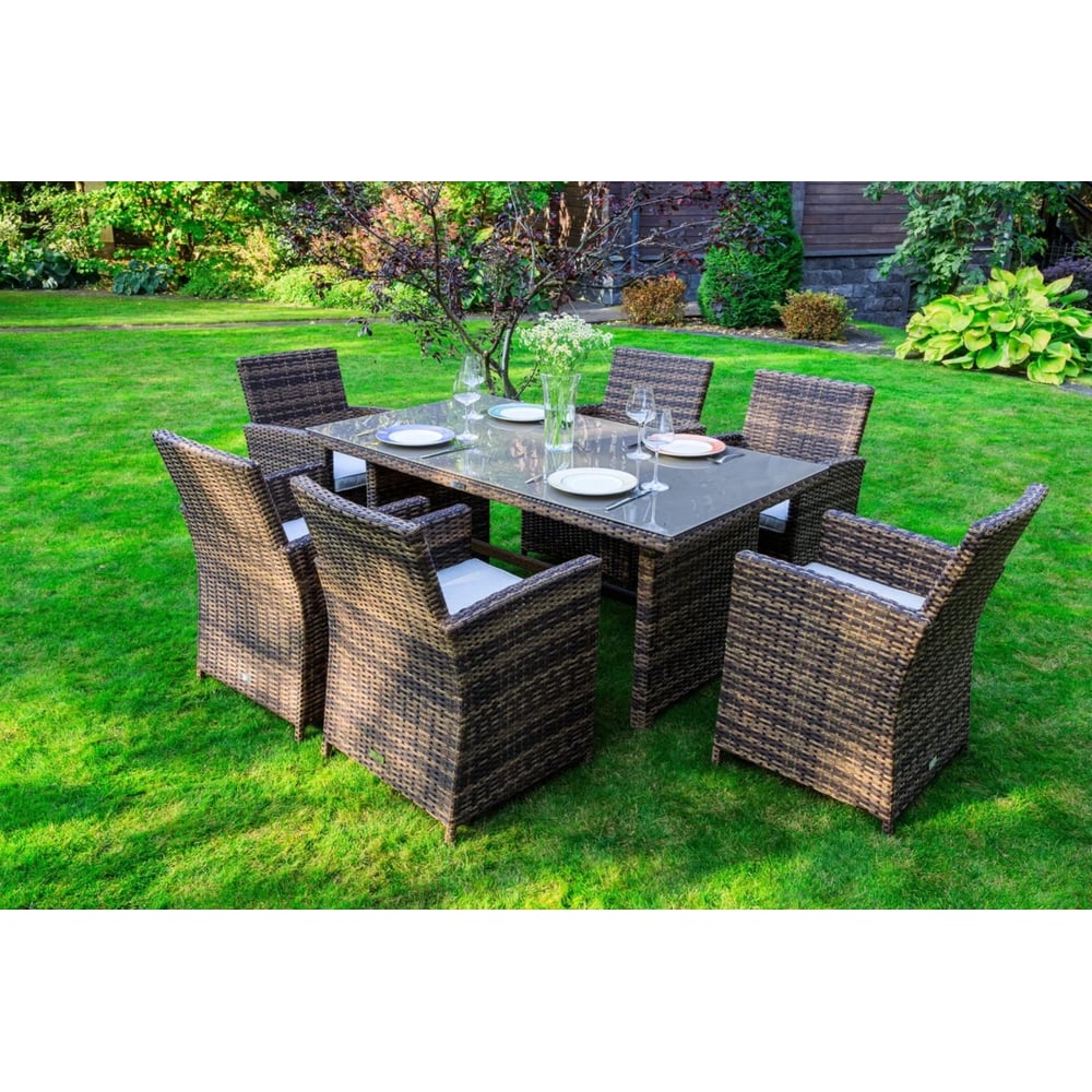 Изображение товара Обеденный комплект Royal Family из искусственного ротанга FIONA, коричневый 99-13-61-21