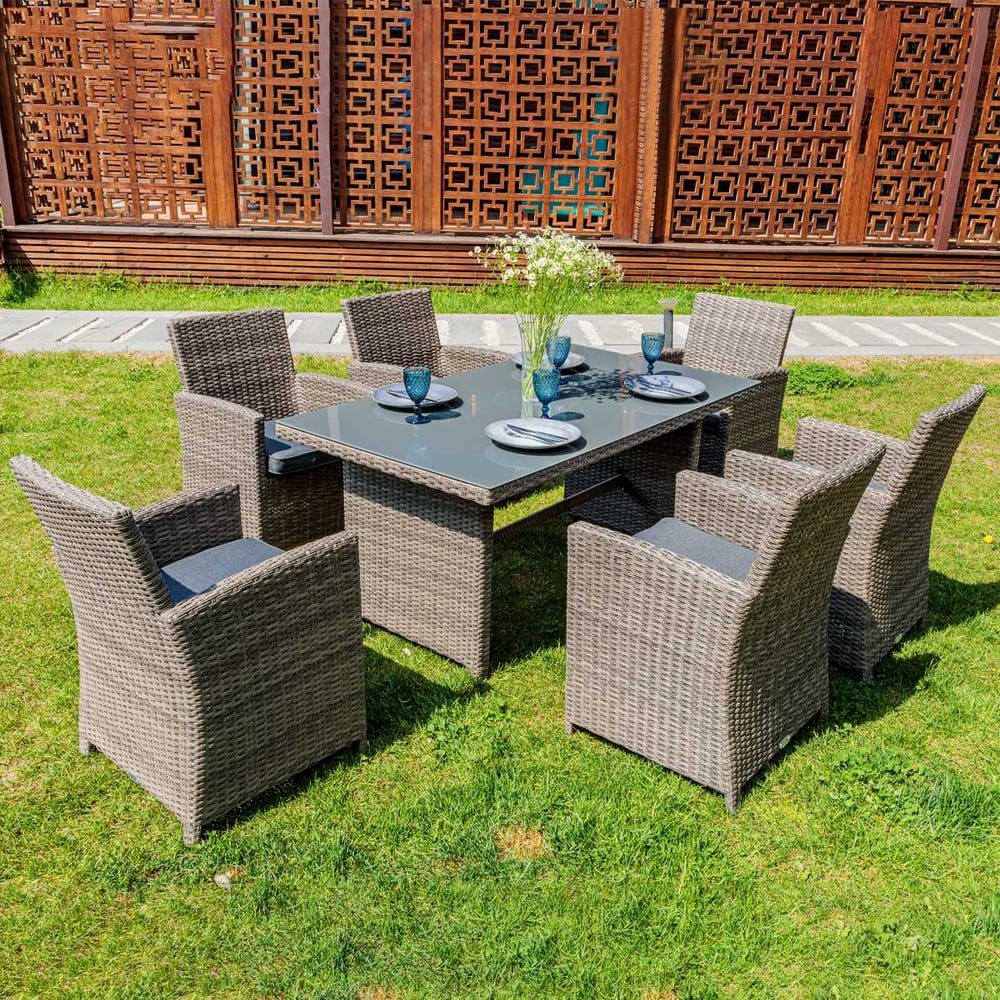 Изображение товара Обеденный комплект Royal Family FIONA из искусственного ротанга, серый 99-13-71-71