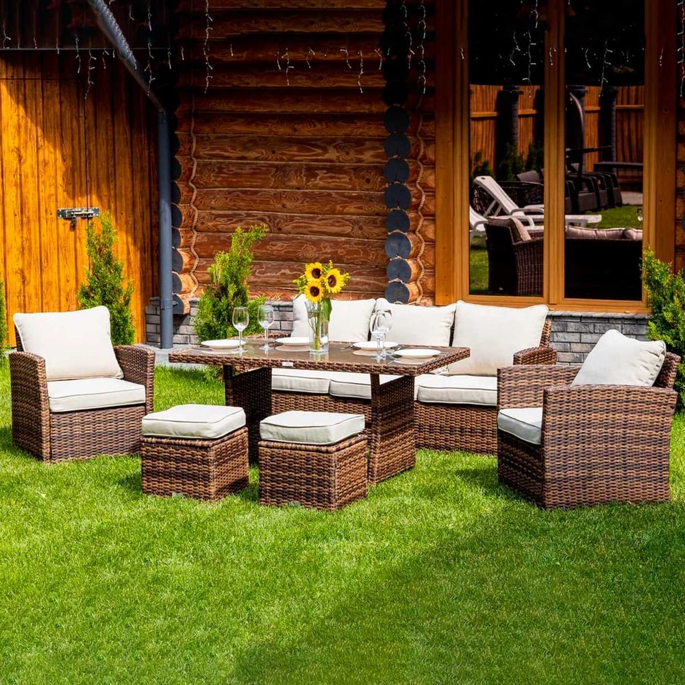 Изображение товара Комплект мебели для дачи и сада ROYAL FAMILY ZOYA коричневый 979-61-21 мебельный набор 6 предметов