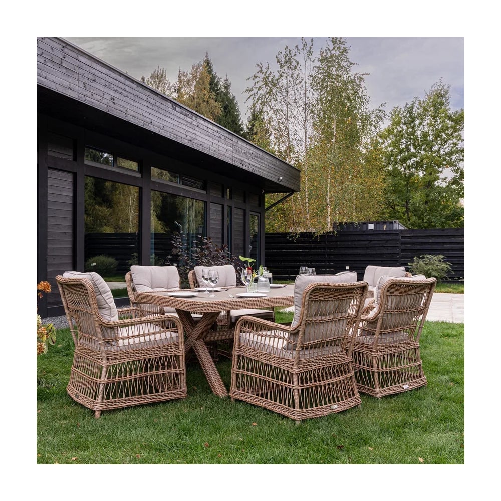 Изображение товара Обеденный комплект Royal Family ISABELLA 201-21-21 из ротанга для сада дворика