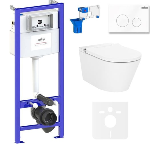 Изображение товара Инсталляция с умным подвесным унитазом Lavinia Boho Smart V-Clean в комплекте 7 в 1 87561150