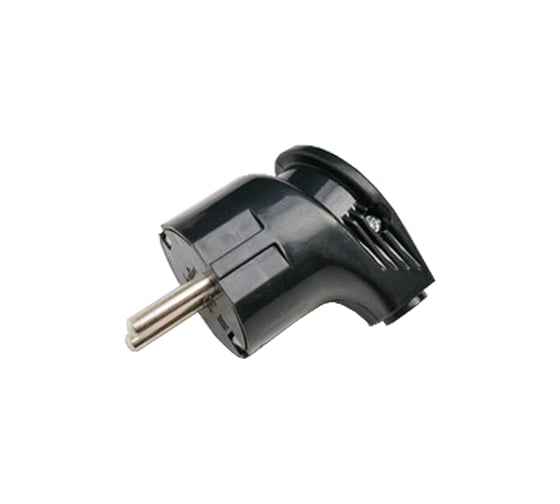 Изображение товара Угловая вилка с заземляющим контактом IN HOME 16А черная 4210 4690612009049