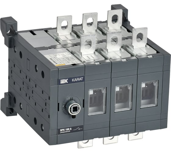 Изображение товара Выключатель-разъединитель IEK Karat врк. реверсивный без рукоятки 3p 160а KA-VR20-3-0160