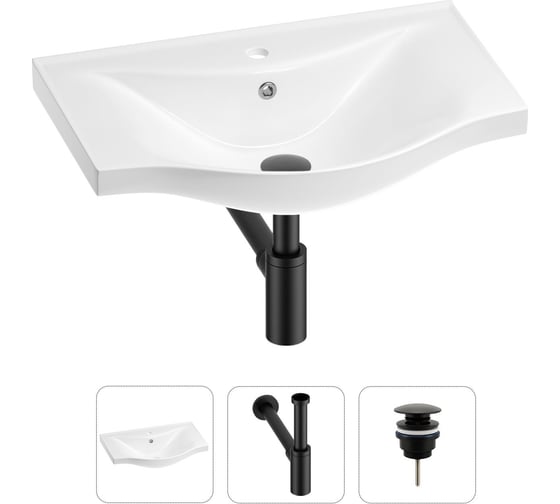 Изображение товара Раковина для ванной Wellsee Bisouв наборе 3 в 1 201001627