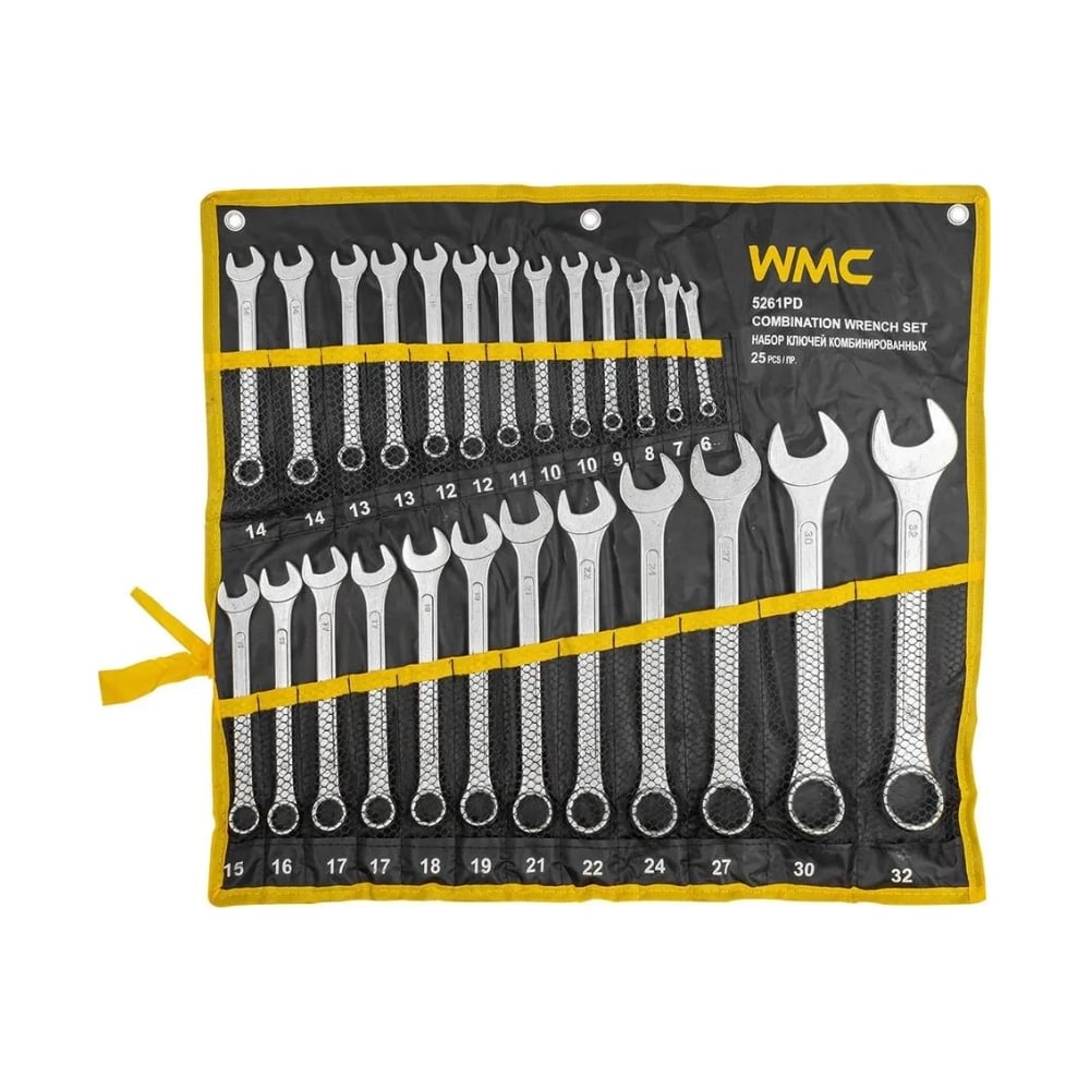 Изображение товара Набор комбинированных рожково-накидных ключей WMC TOOLS 25 шт, 6-32 мм