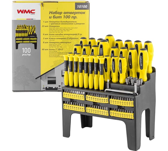 Изображение товара Набор отверток и бит 100пр. WMC TOOLS WMC-10100(51782)