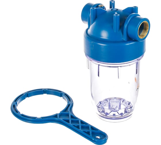 Изображение товара Корпус фильтра АКВА ПРО прозрачный 5SL, резьба 3/4, комп: ключ, кронштейн FHPR-5SL34 448