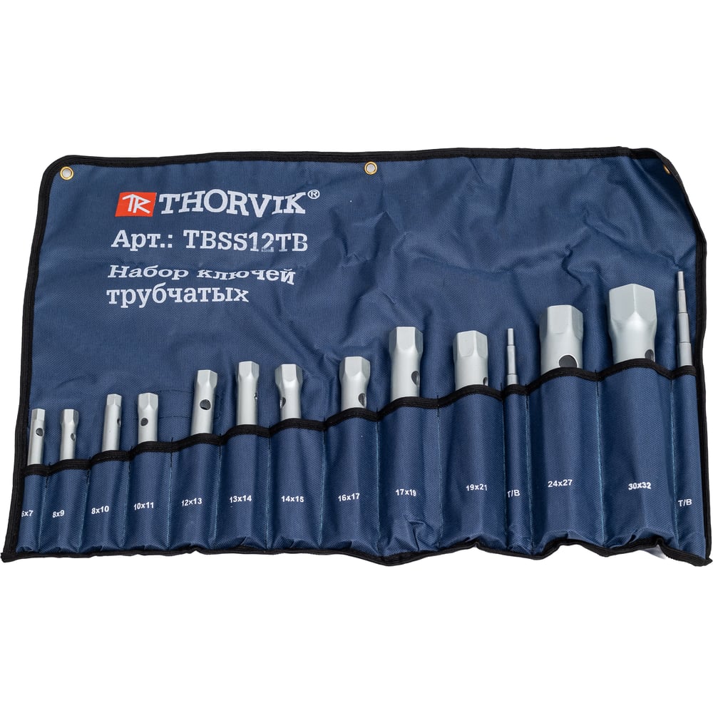 Изображение товара Набор трубчатых ключей Thorvik TBSS12TB 6-32 мм 12 предметов в сумке