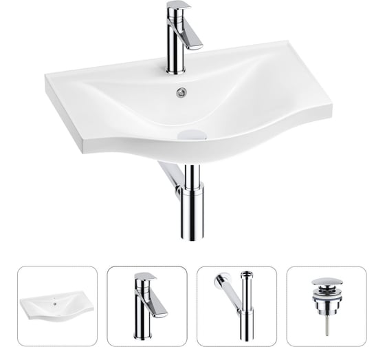 Изображение товара Раковина для ванной Wellsee Bisouв наборе 4 в 1 201003501