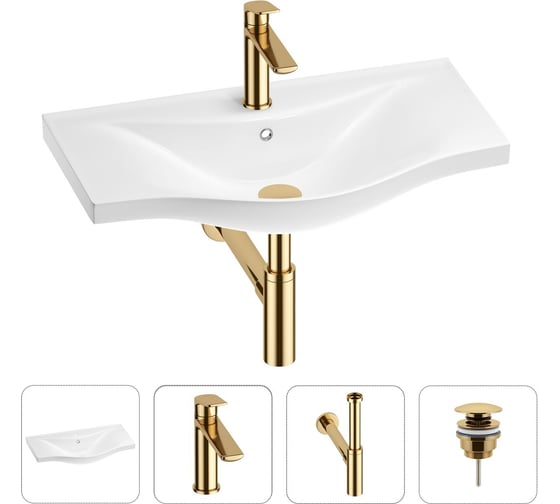 Изображение товара Раковина для ванной Wellsee Bisouв наборе 4 в 1 201003633