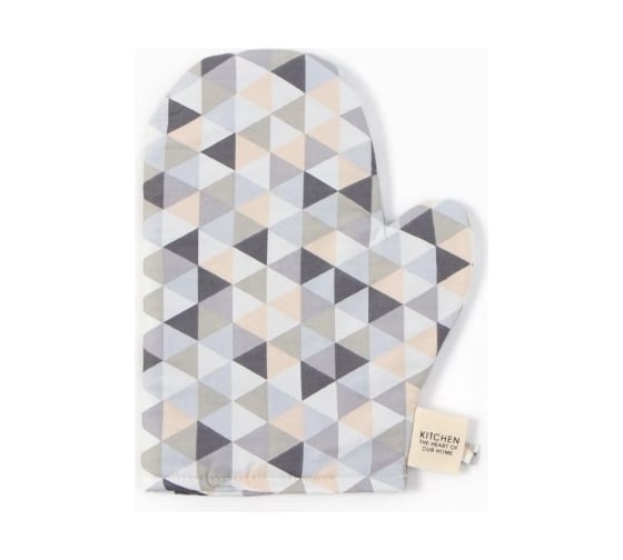 Изображение товара Варежка-прихватка Этель Треугольники 20x28 см, 80% хлопок, 20% пэ, сатин 110 г/м2 9596587