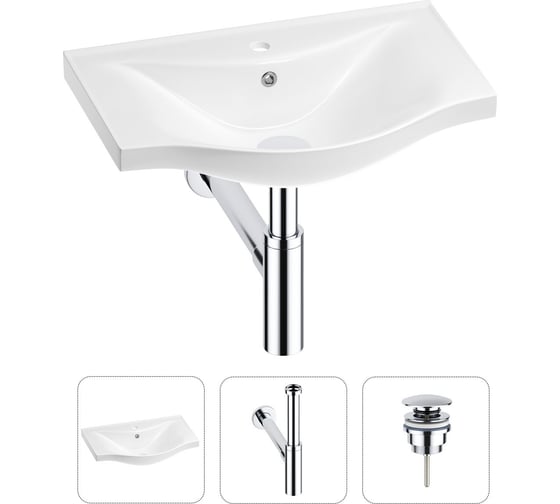 Изображение товара Раковина для ванной в наборе 3 в 1 Wellsee Bisou 201001566